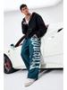 Men's Large Print Wide-Leg Sweatpants: Trendy Casual Jogging Trousers for Sports & Fitness