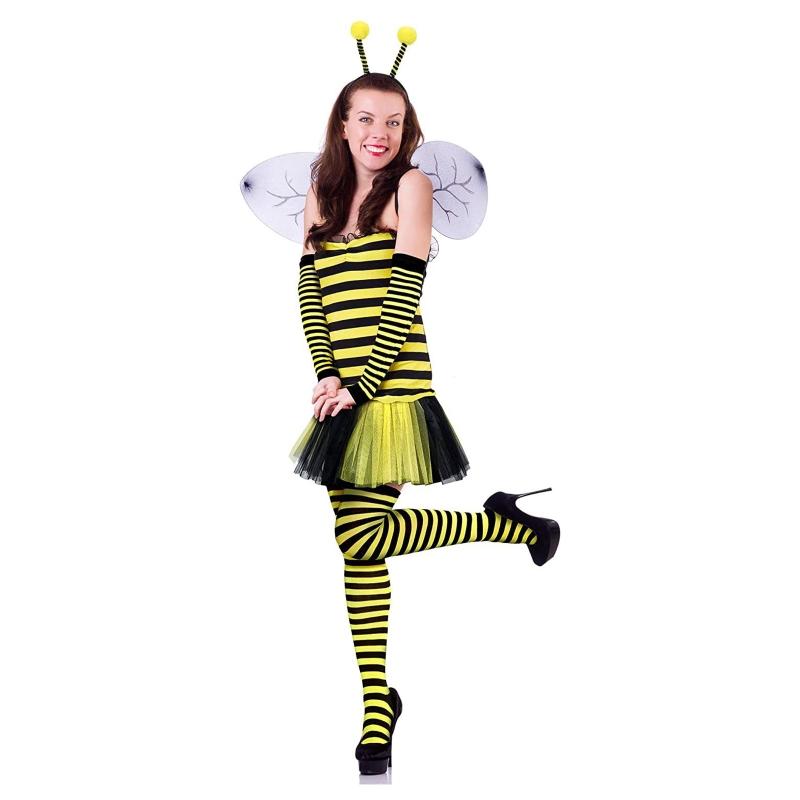 Bee Costume Set Bee Ear Headband Tutu Skirt Sleeve Sunglass Strip Sock for Kids Adult Halloween Christmas Animal Cosplay