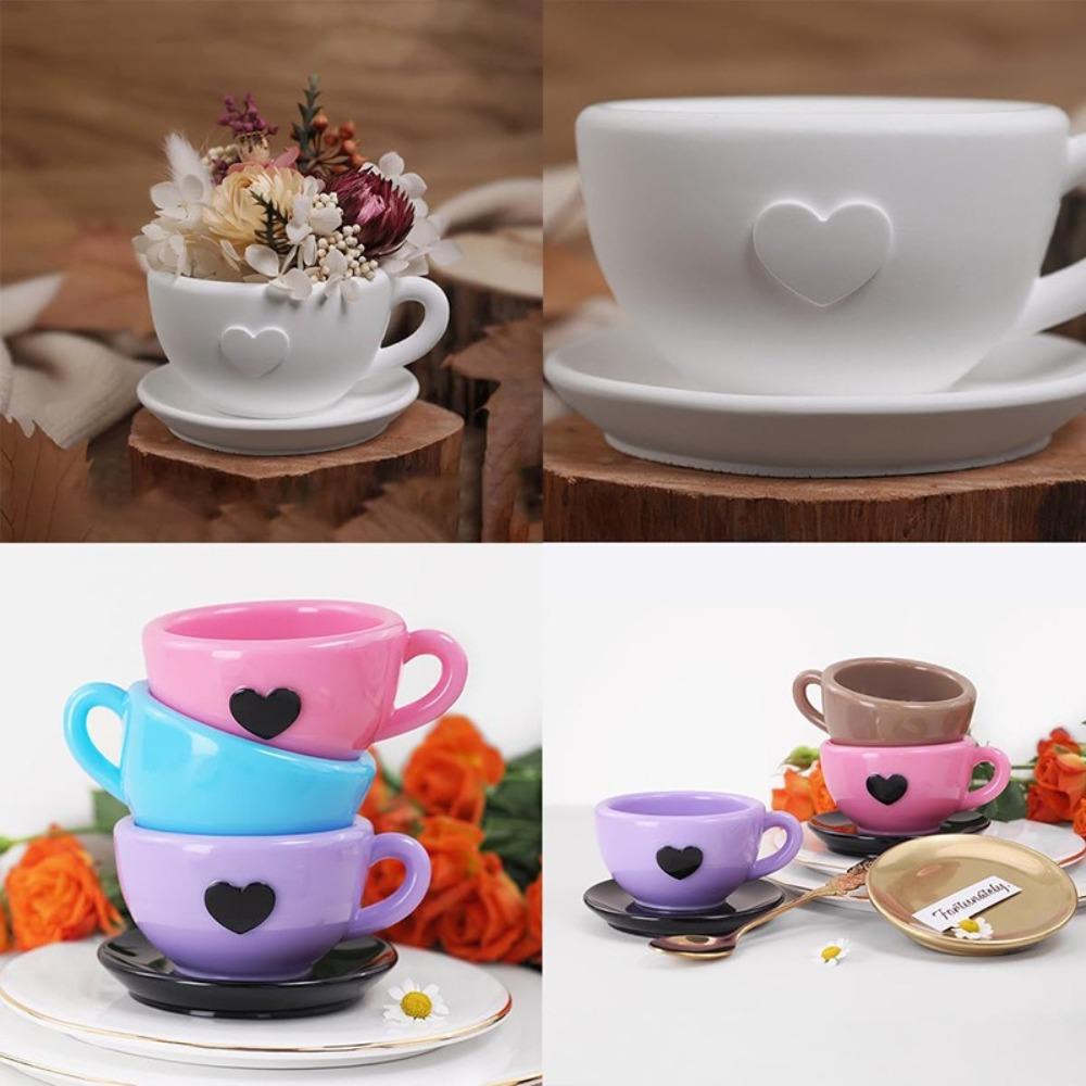 Elegant Coffee Cup Mold 3D Gypsum Cement Mold Multifunctional Epoxy Mold Holiday Party Gifts