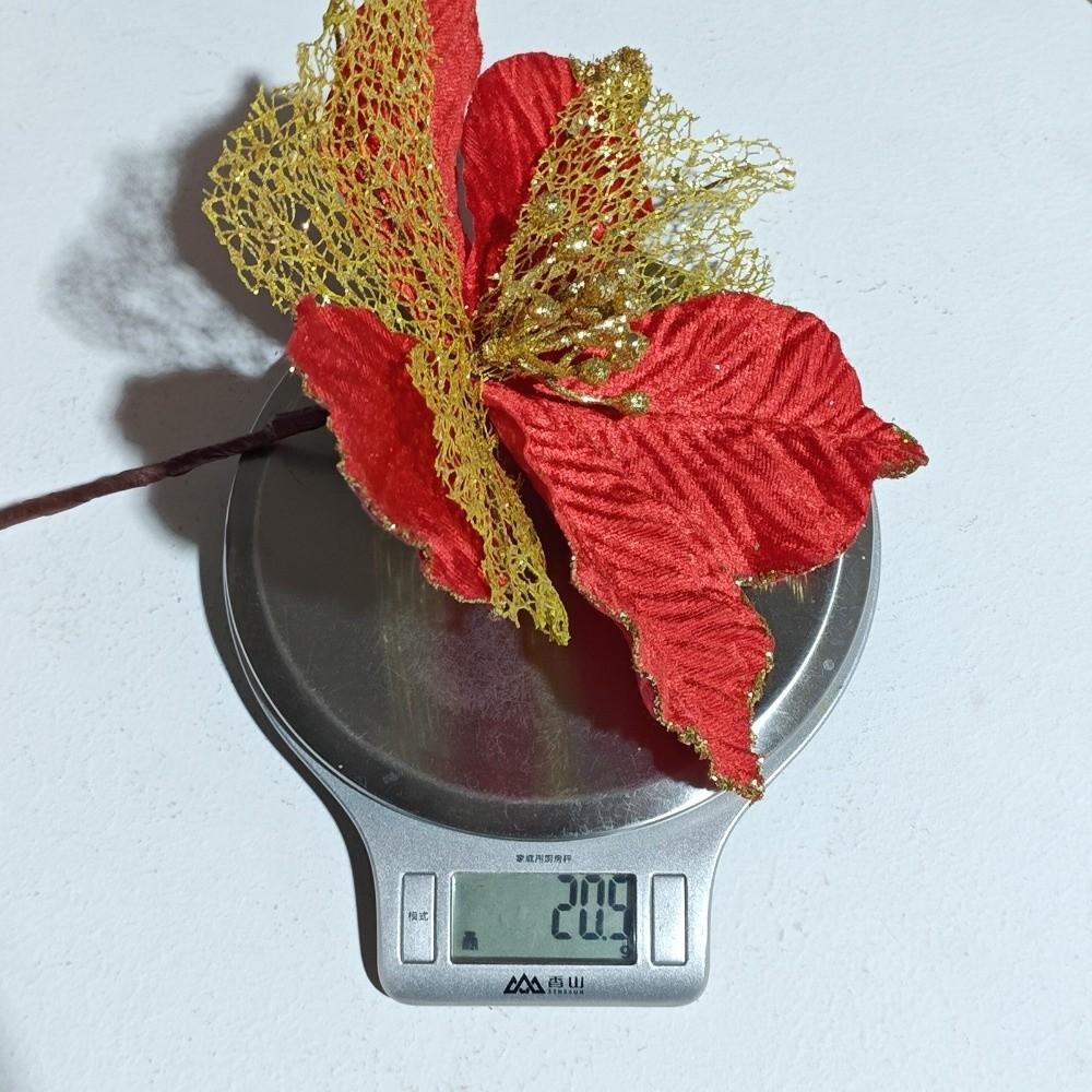 Neue 26CM Künstliche Weihnachtssternblume Pailletten Funkelnde Simulationsblumen Glitzer Weihnachtsglitzerblume Neujahrsfest