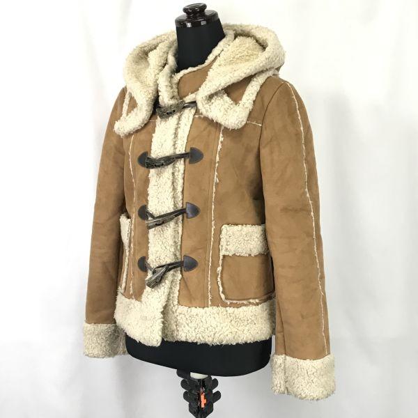 Another Edition Mouton Style Duffle Coat Women M Brown Soft Touch Outerwear