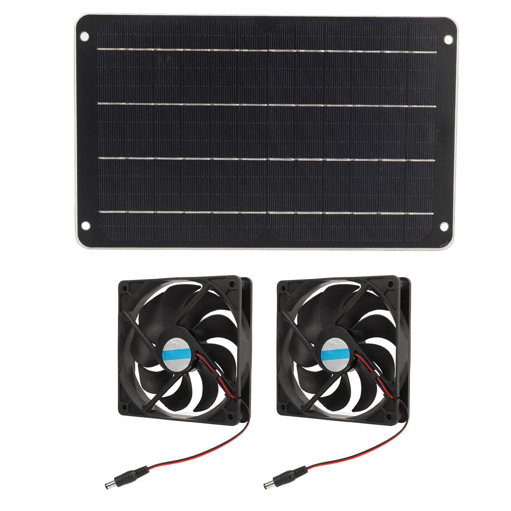 20W Solar Panel Fan Kit Heat Dissipation Ventilation Solar Powered Dual Fan with Switch for Chicken