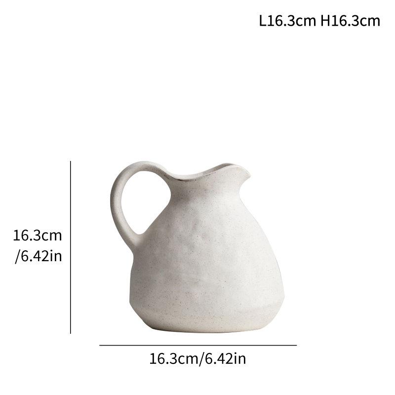 Unglazed European Frosted Ceramic Vase - Decorative Ornament Gift V278 белый