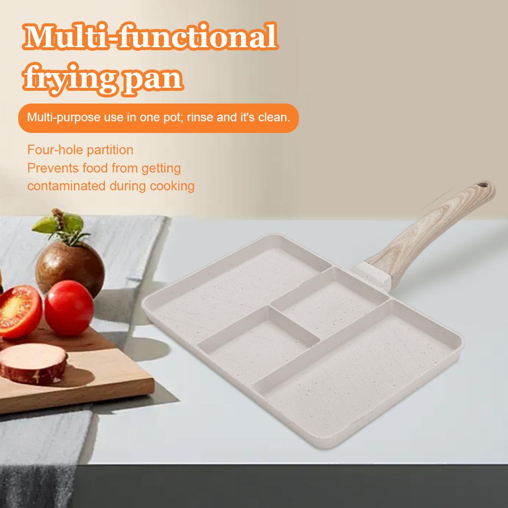 Four-Cup Eggs Frying Pan for Breakfast Pancake Burger Sandwiches Nonstick Easy Clean Pancake Pan for Gas Stove Induction Cooker