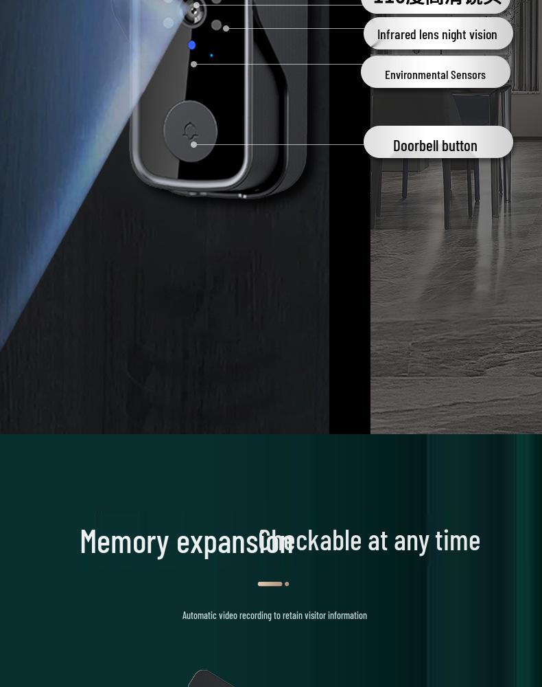 New Wireless Smart Doorbell with Video Intercom, Infrared Night Vision, HD Monitoring, and One-Key Wake-up