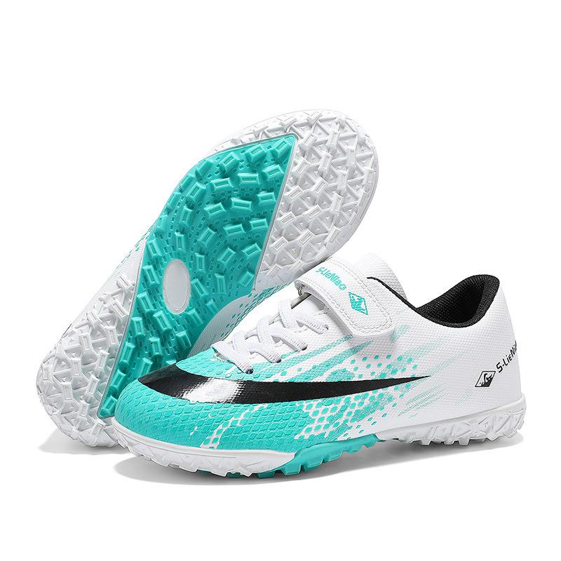 New football shoes boys and girls broken nails student Velcro artificial turf training shoes elementary school football shoes