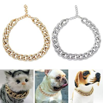 Pearls Luxury Cat Jewelry Dog Supplies Dogs Rhinestone Collar Pet Necklace Crystal Diamond
