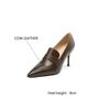 Fashion New Genuine Leather Loafers Spring/Autumn Pointed Toe Thin Heels Women Pumps Shoes for Women Ladies Shoes Comfort High Heels