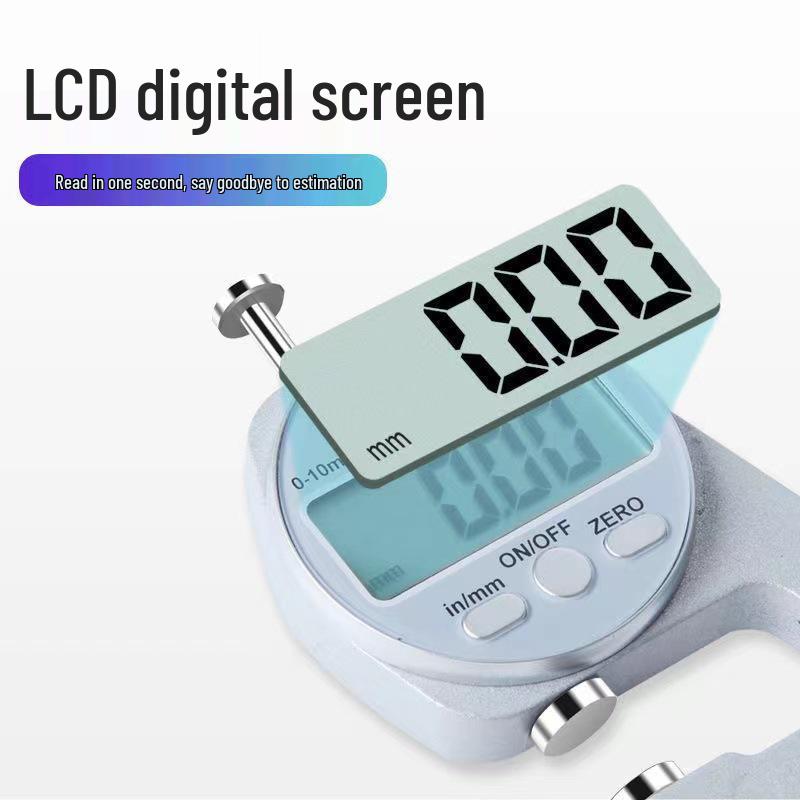 Digital Thickness Caliper: Flat & Pointed Head Gauge for Measuring Paper Board