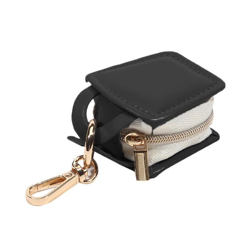 

Durable Cute Mini PU Jewelry Box With Keychain Fashion Bracelet Storage Boxes Portable Simple Ring Case Travel чёрный