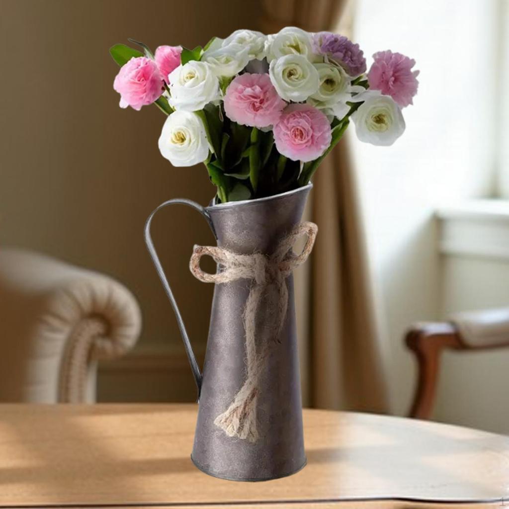 Metal Jug for Flowers Decorative Container Home Garden Wedding