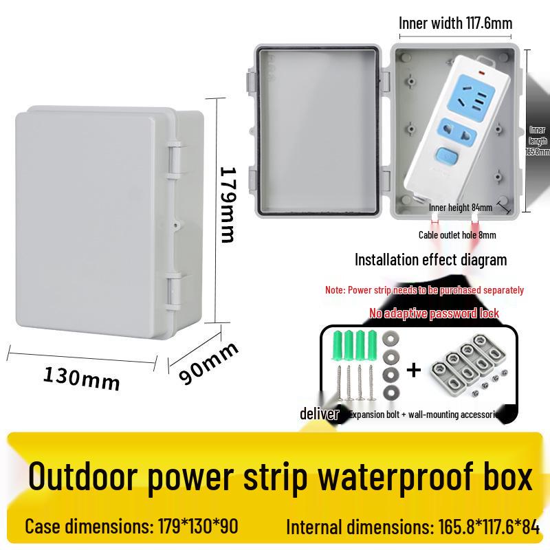 Zamykana wodoodporna skrzynka gniazdkowa zewnętrzna z osłoną przeciwdeszczową