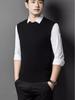 Men's Sleeveless Knit Cardigan: Autumn/Winter Solid Color Round Neck Vest