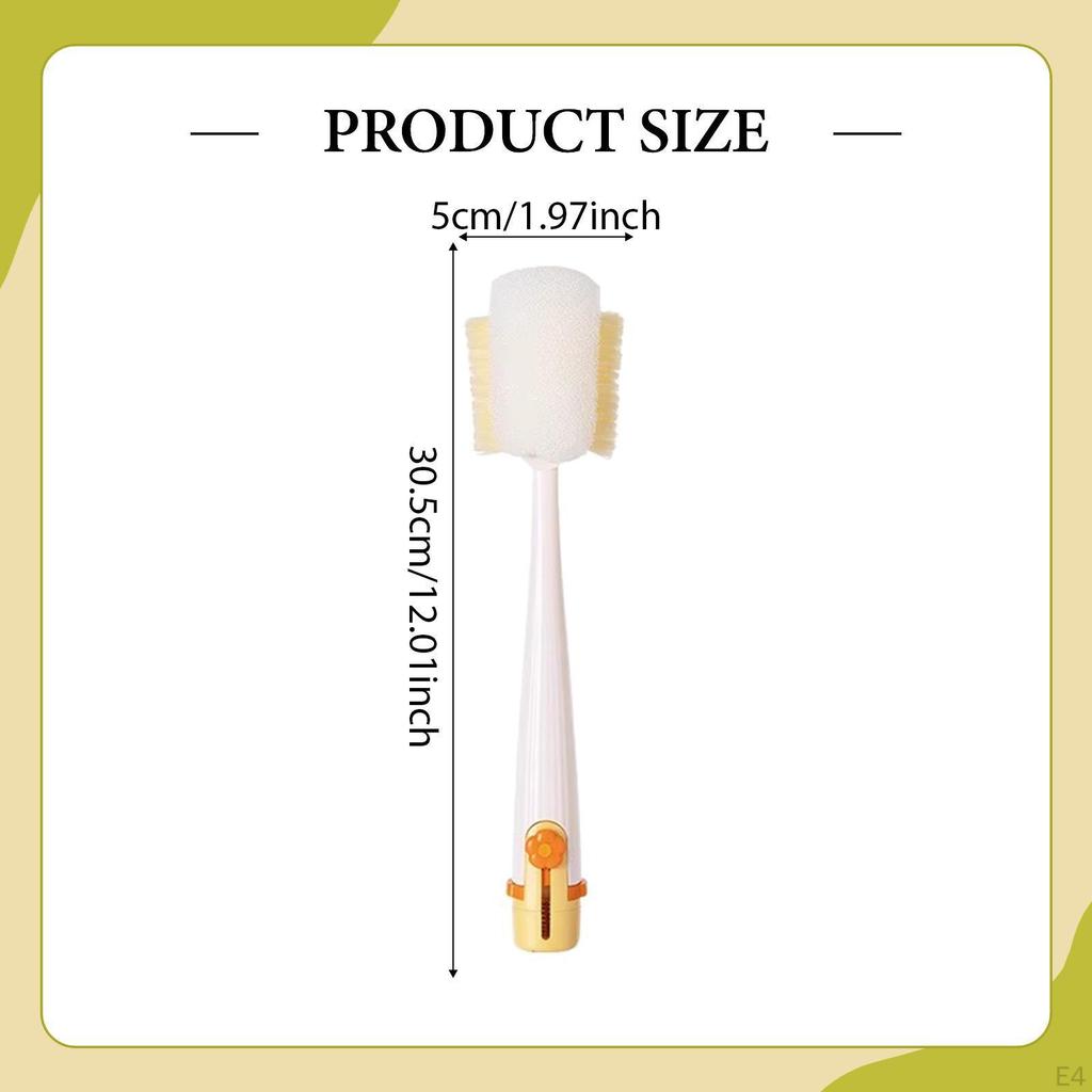 Bottle Brush, Household Cleaning Brush with Ergonomic Handle, Flexible Bristles And Hook for Seals