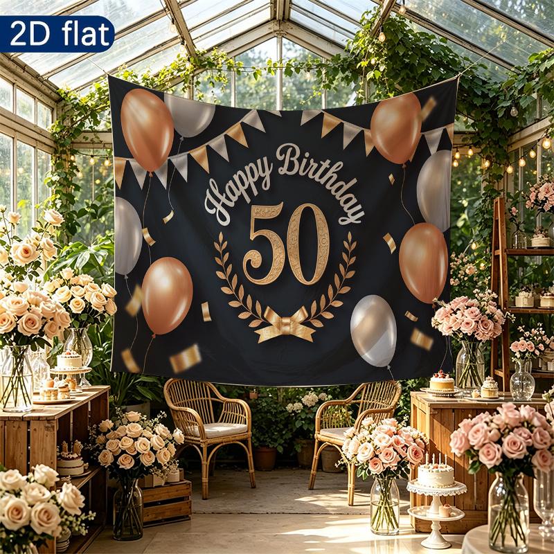 Party Backdrop Birthday Confetti 50Th Photo Booth Background Front Door Decor