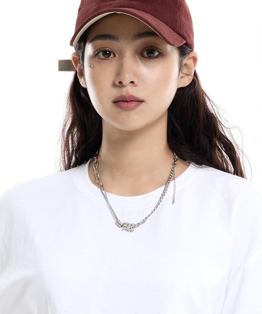 Cream Soda Lab Block Initial Mixed Chain Necklace
