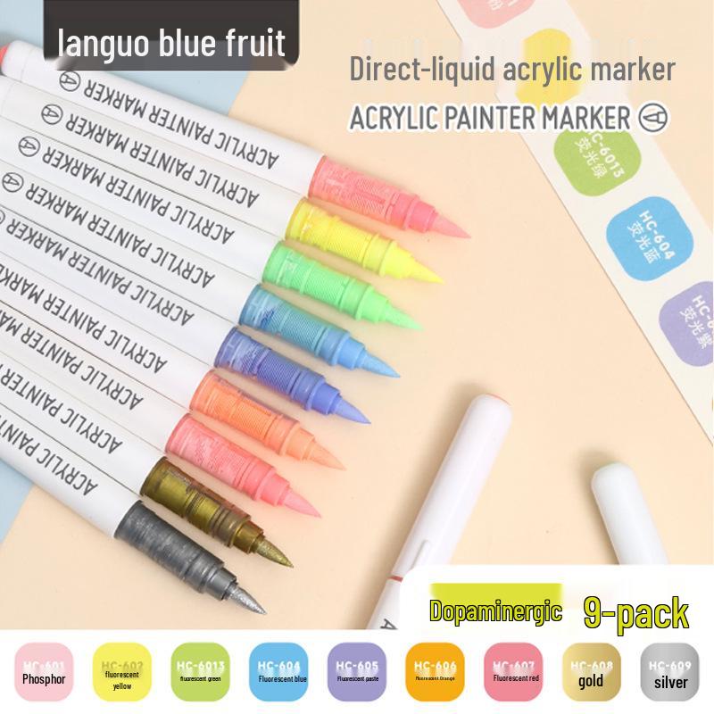 Blue Fruit Direct Liquid Acrylic Marker Pen for Kids - Large Capacity Soft Tip for Watercolor Painting
