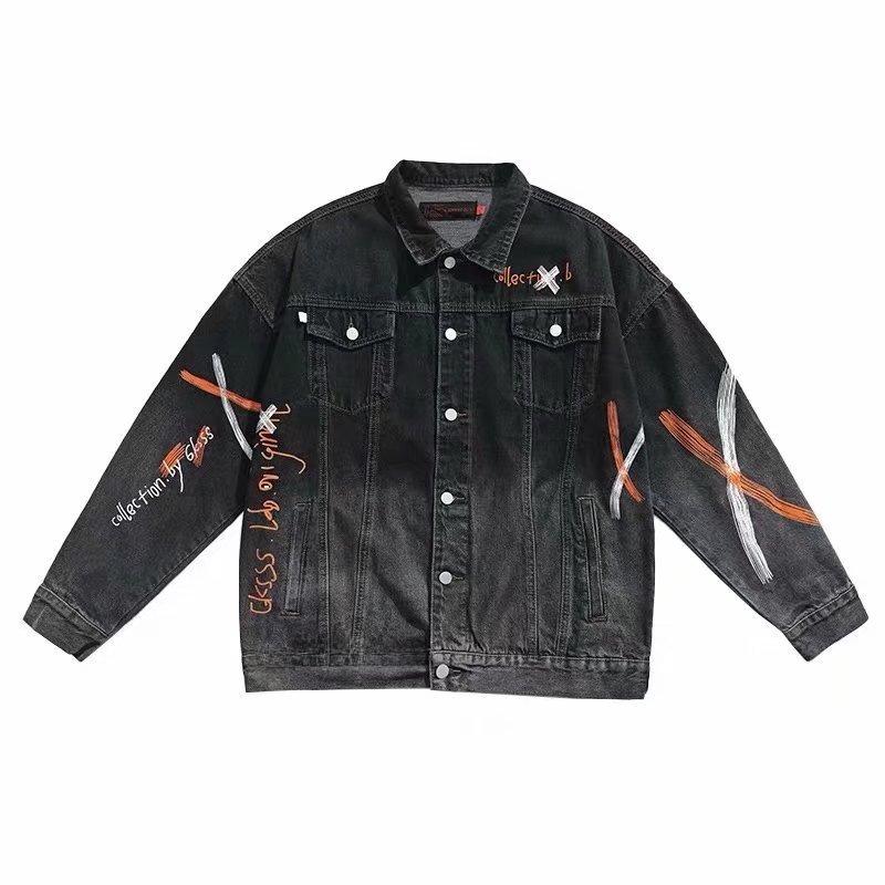 Men's Handsome Korean Style Loose Denim Jackets for Spring and Autumn