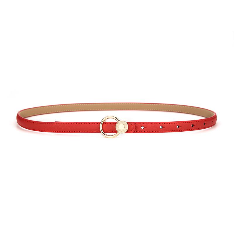 Women's Fashionable Genuine Leather Black Thin Belt for Skirt, Suit, Jeans - Versatile, Simple, Korean Style