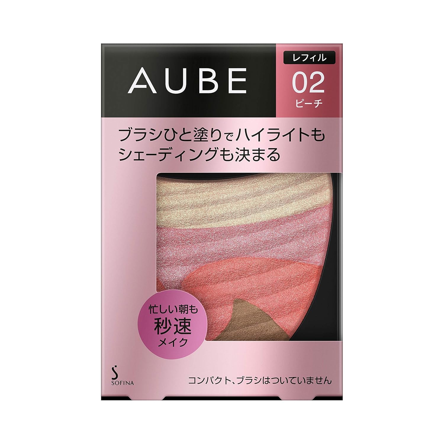 Aube Brush One Stroke Cheek 02 Peach Refill