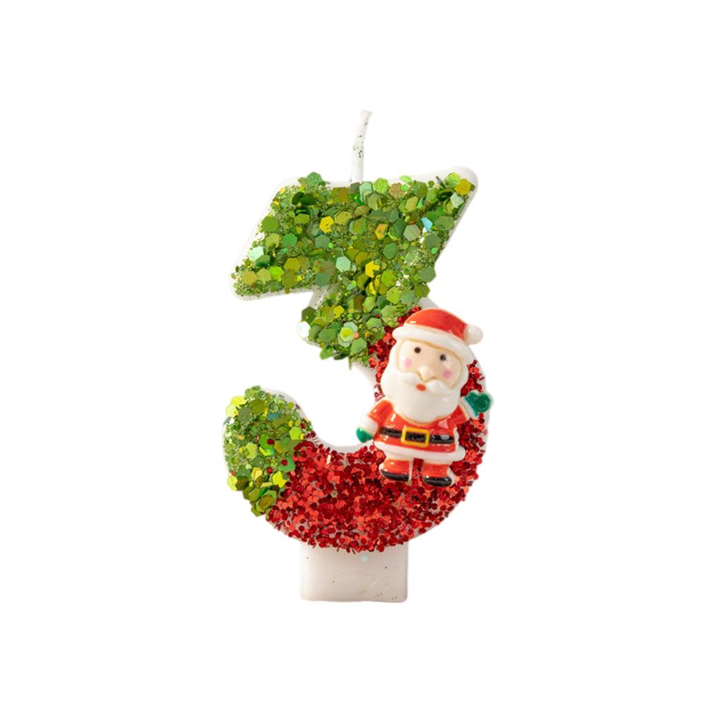 Christmas Happy Birthday Candles For Cakes Decorating Supplies Unscented Number Candles Cake Topper Decorations