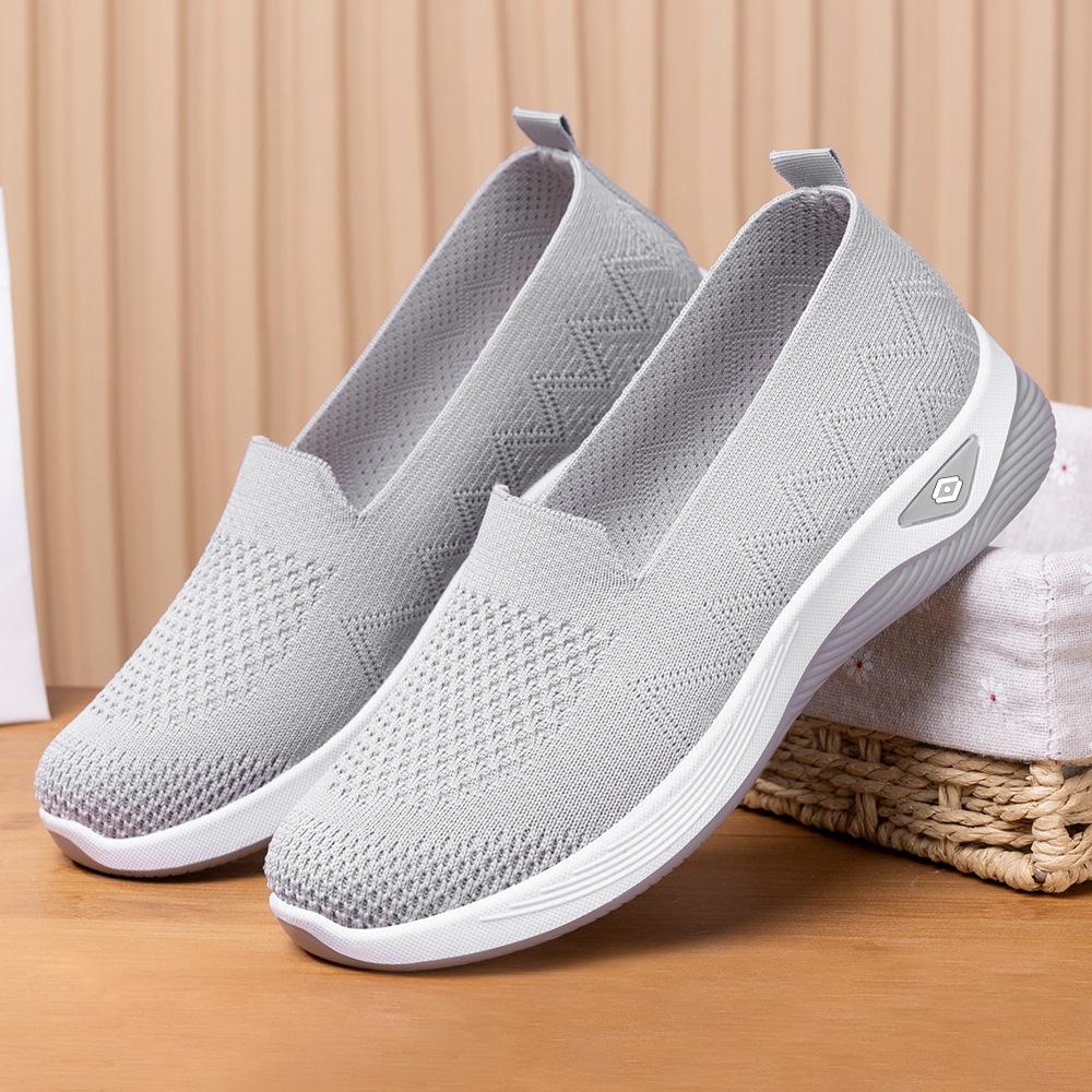 Shoes women's middle-aged and old spring breathable and comfortable single shoes direct sales soft-soled casual one-pedal mesh mother shoes