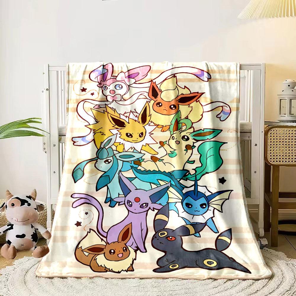 

The image showcases a colorful group of Eevee and its evolutions. for all seasons blanket lunch break throw gift 80cm x 120cm