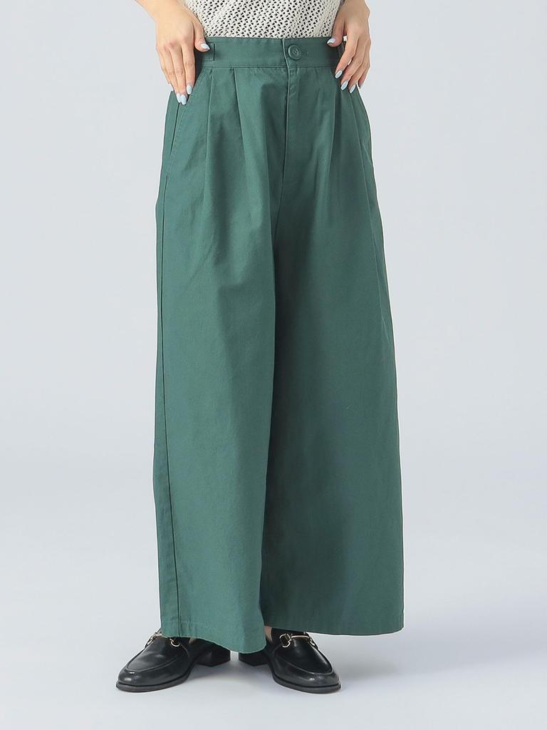 Beams Heart Pants with Side Size M Women's Wide-leg Belts, Green,