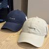 New simple washed letter embroidered baseball cap men's and women's versatile cap showing face small sunscreen cap hat