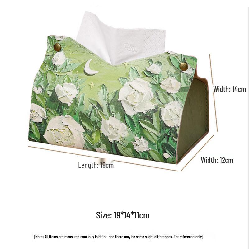 Light Luxury Oil Painting Leather Tissue Box