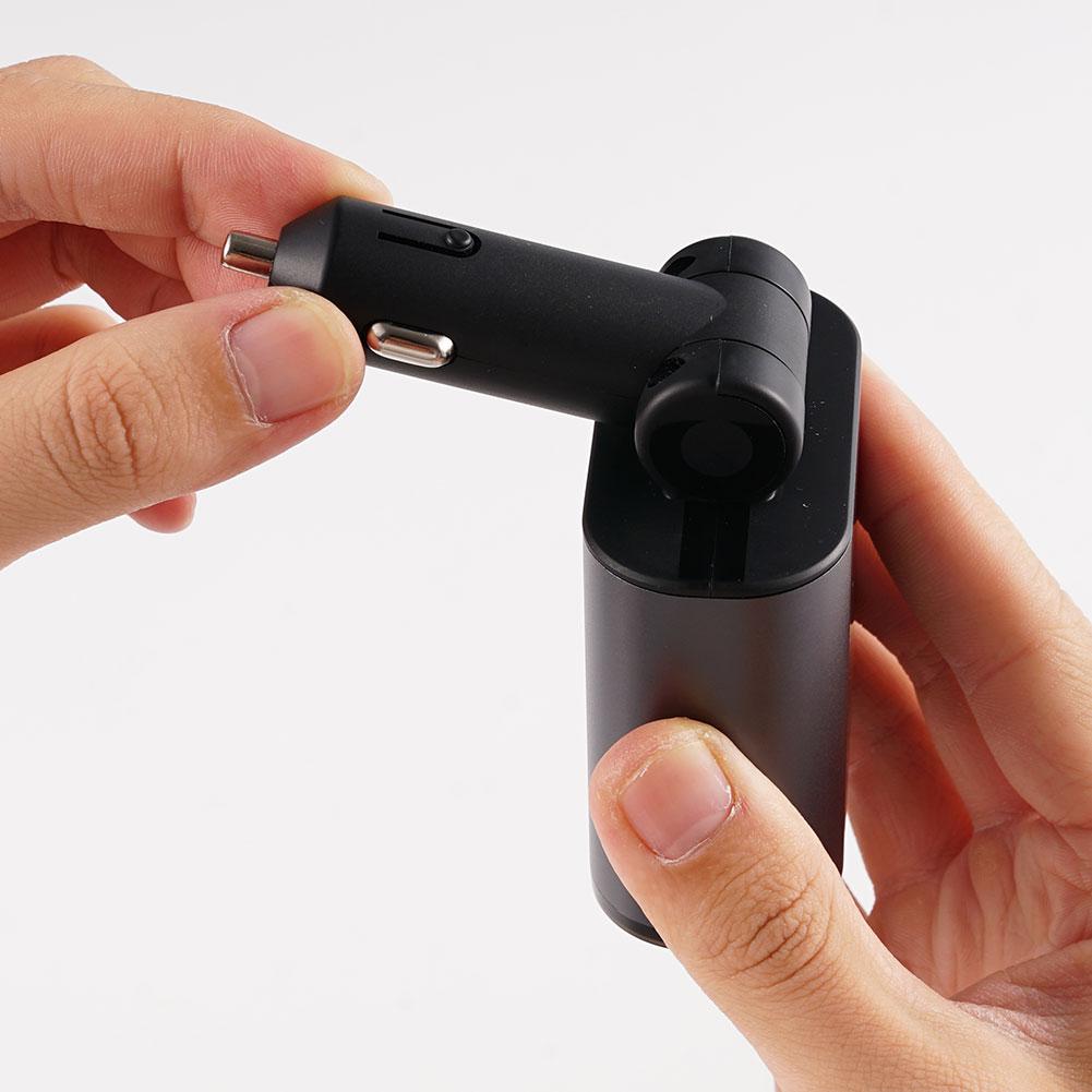 100W 4 IN 1 Retractable Car Charger USB Type C Cable For IPhone Fast Charge Cord Cigarette Lighter Adapter