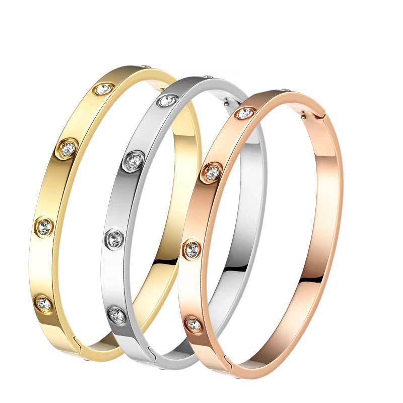 High-End Women's Stainless Steel Bracelet - Non-Fading, Titanium Steel, Elegant Buckle Jewelry