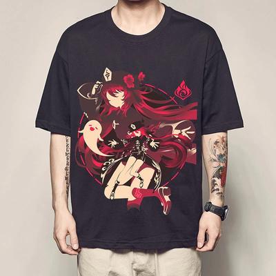 Genshin Impact Cosplay Spiel Manga T-Shirt Tee Unterhemd Polyester