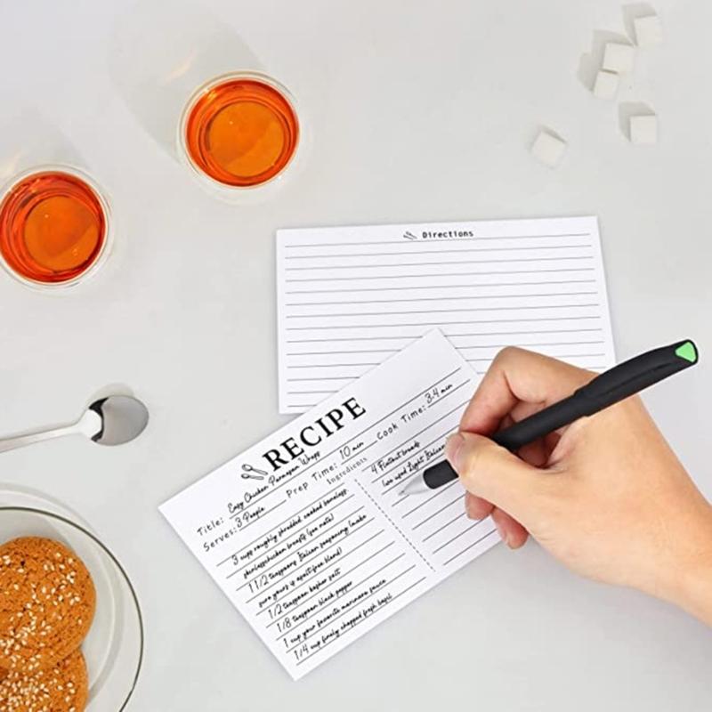 50Pcs Colored Recipe Index Cards Double Sided Recipe Cards with Lines for Weddings, Bridal Shower, Christmas Party Favor