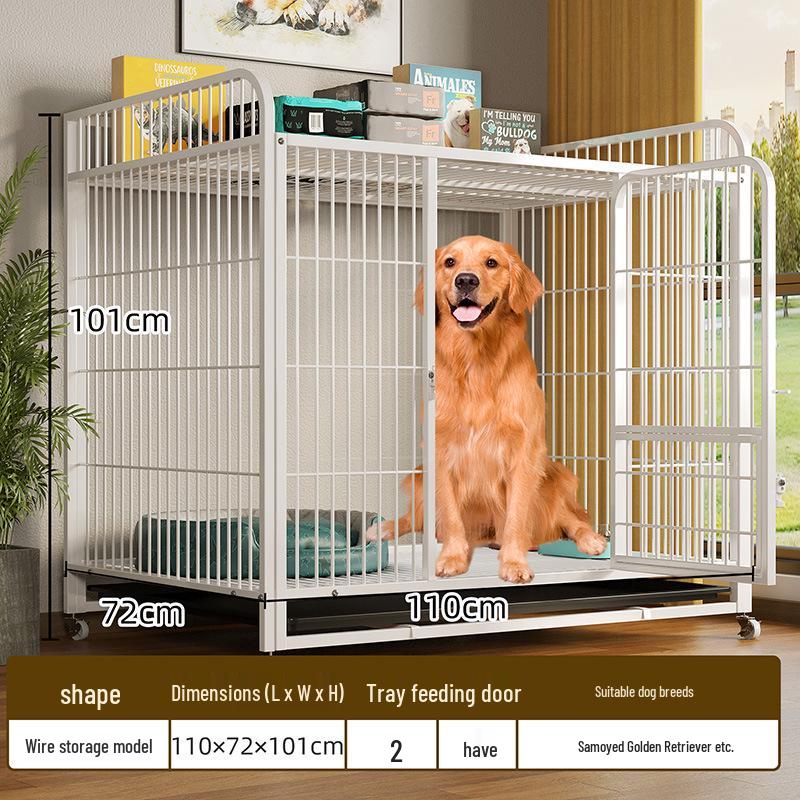 Heavy-Duty Iron Dog Cage for Medium and Large Dogs - Square Tube Design