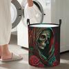 Forest Roses Santa Muerte Foldable Laundry Baskets Dirty Clothes Sundries Storage Basket Home Organizer Bag