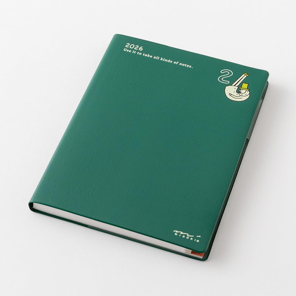 Midori Pocket Diary, 2026, A6, Weekly, Limited Edition, with Bookmark, Old Man Design, 22371006 (Starts January 2026)