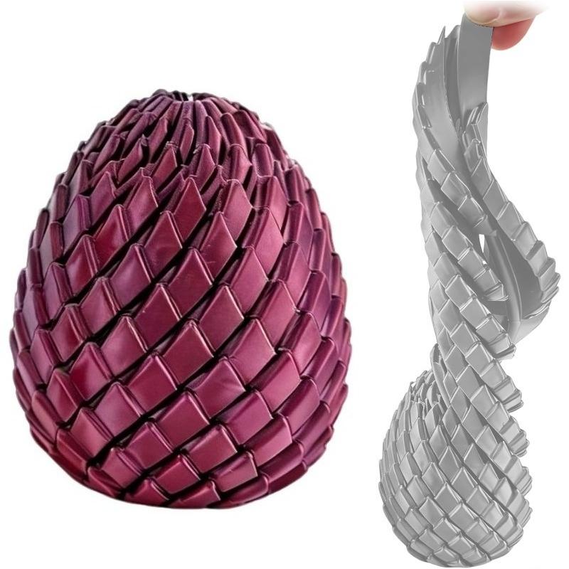 Twisty Fidget Egg, 3D Printed Slippery Egg Fidget, Easter Dragon Eggs, Easter Basket Stuffers Essentials,Stress Relief Desk Fidget Toy for Adults