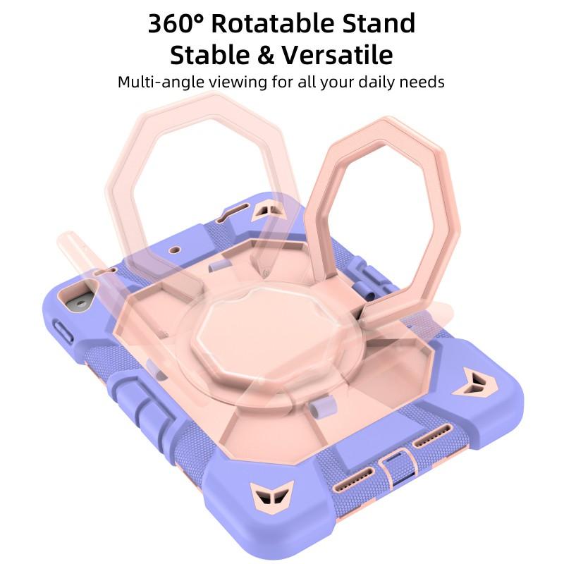 3in1 Shockproof Case IPad 7/8/9th Gen 10.2 Inch 360 Rotation Stand Hand Strap PCSilicone Cover