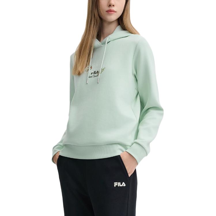 Fila X Rousseau Heritage Series Casual Comfortable Knit Long Sleeve Sweatshirt Women Sweatshirt Green F11W448213F-LG