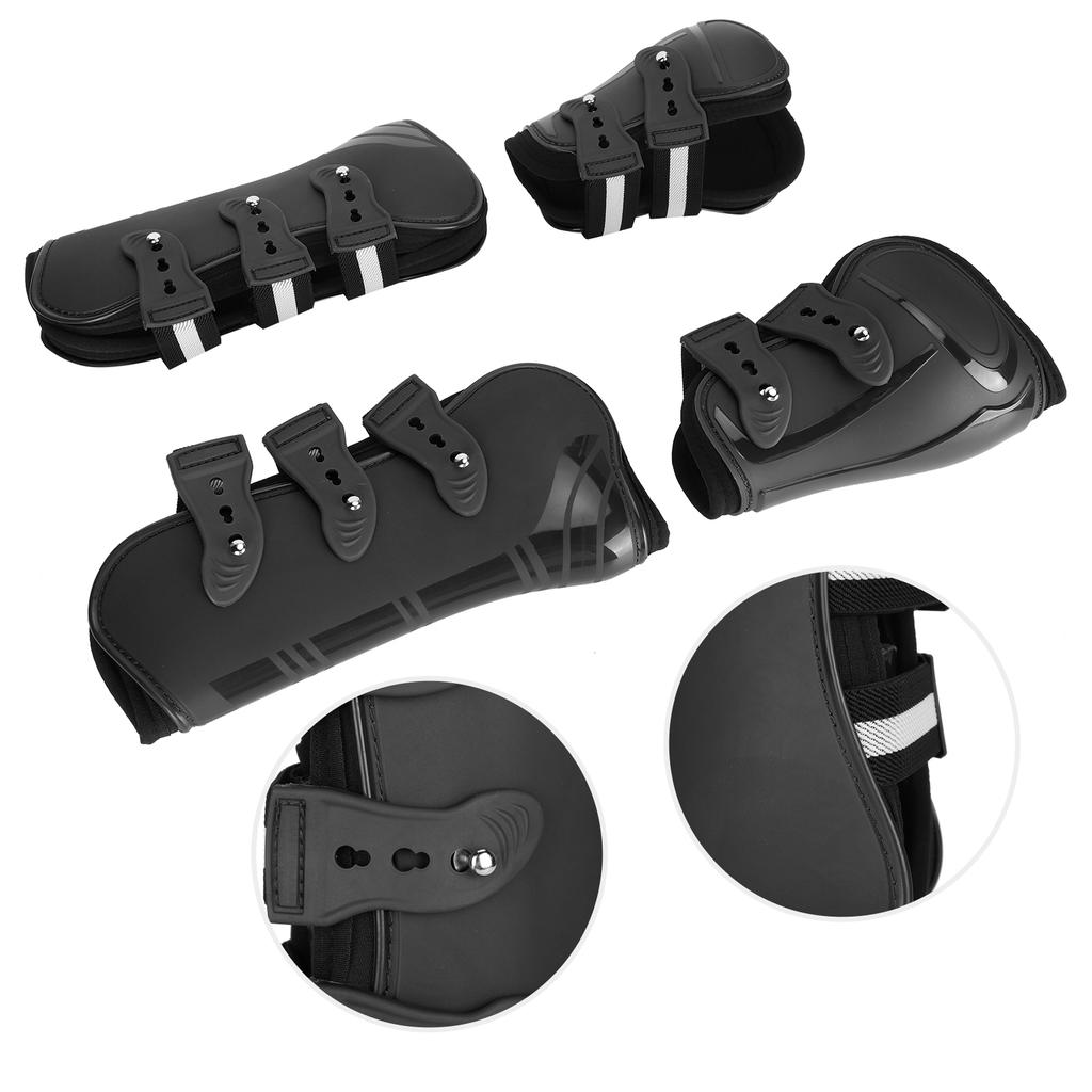 1Set PU Horse Legguard Leg Protector Thickened Leggings with Soft Lining Suppliesblack XL