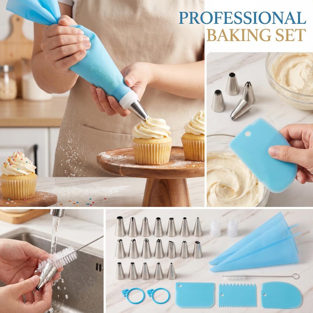 -Piece Piping Tips and Bags Set - Baking Tools