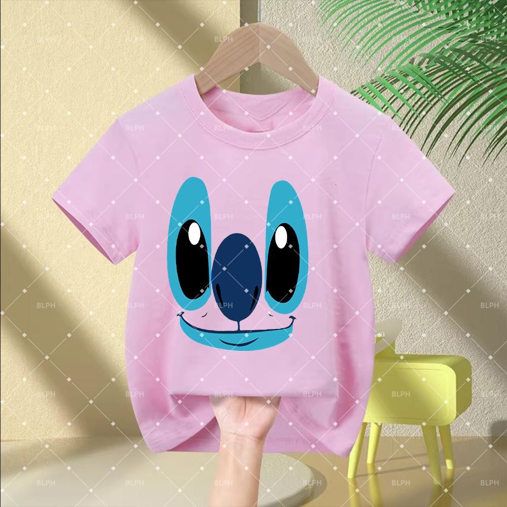 Disney Stitch Children's T-Shirt with Cute Cartoon Character Print, Soft and Casual Short Sleeve