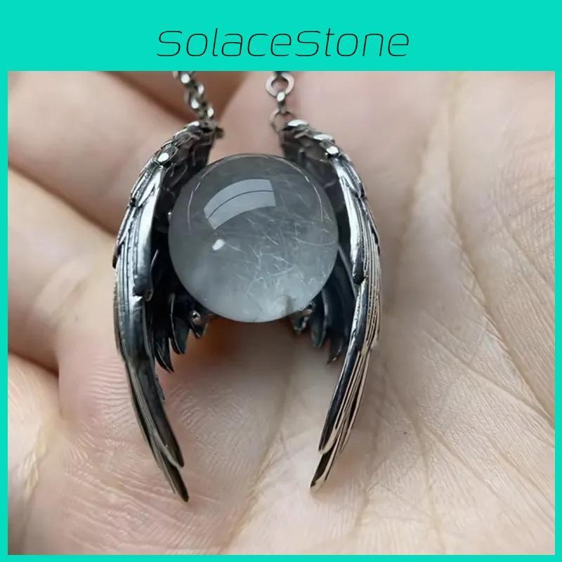 Wings Ghost Faux Crystal Necklace With Cartoon Wings Pendant For Casual Modern