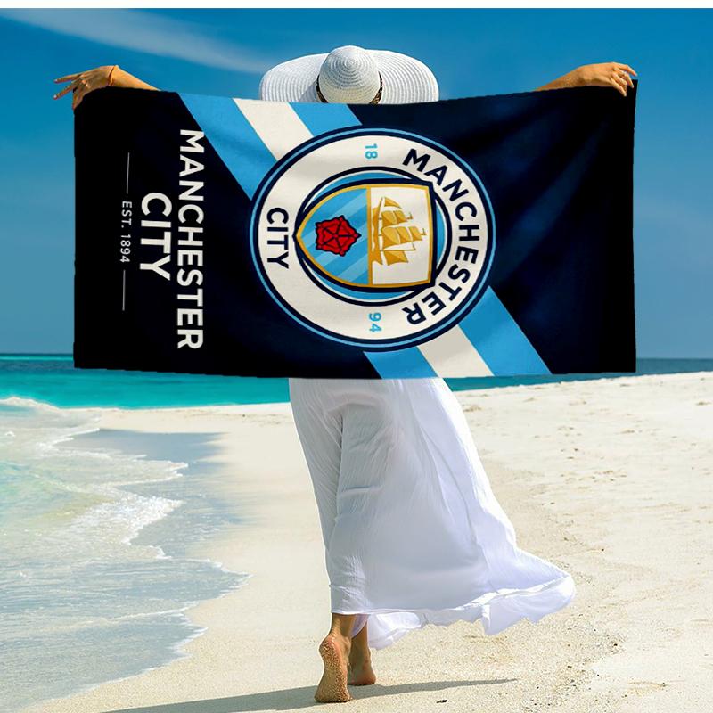 Ultra-Soft Beach Towel with Manchester City Theme,Ideal for Pool - Camping, Diving - Perfect Travel Essential, Vibrant Beach Towel.