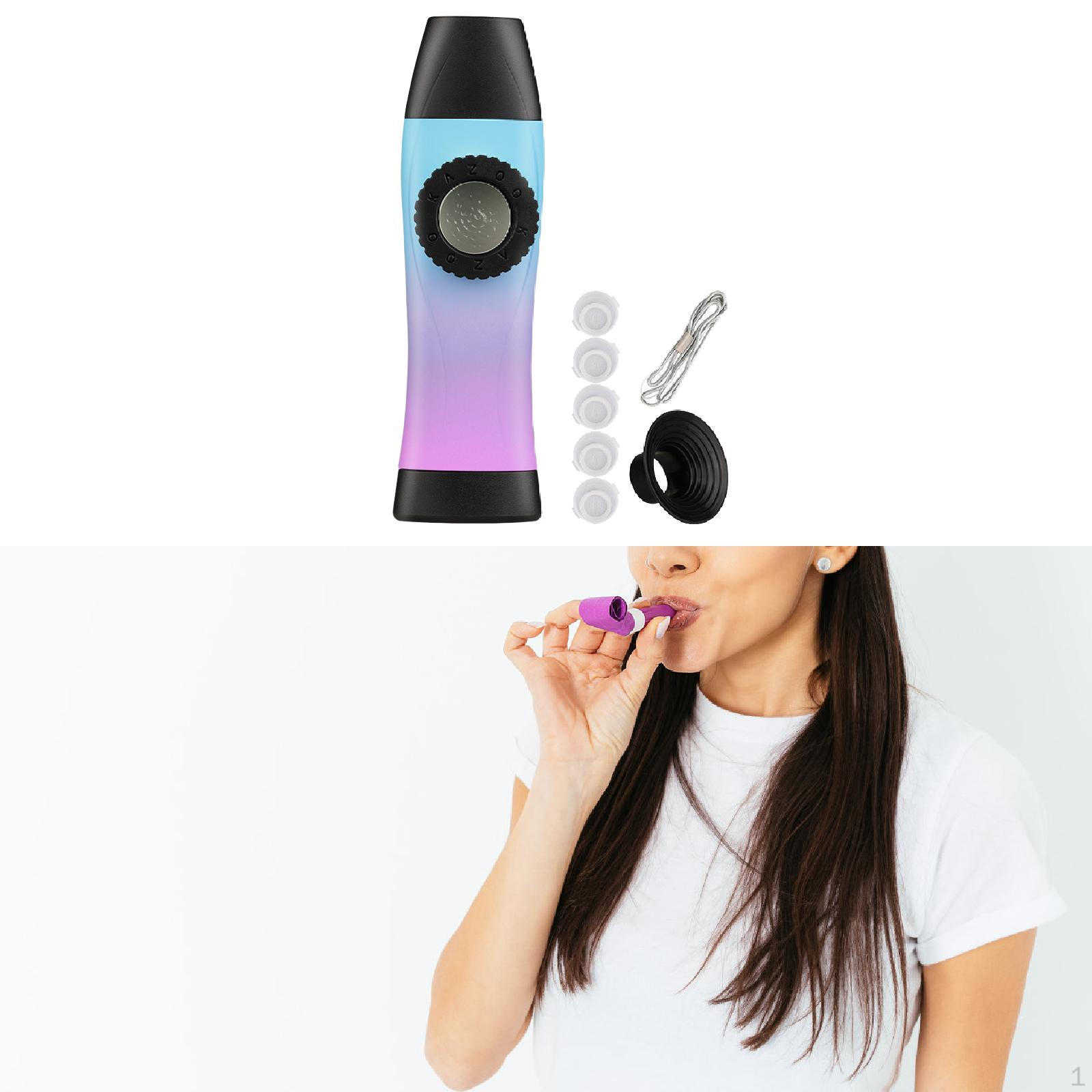 

Флейта Kazoo с 5 клавишами, легкая, уникальная, регулируемая, игрушечный музыкальный инструмент для укулеле, скрипки, Blue Purple