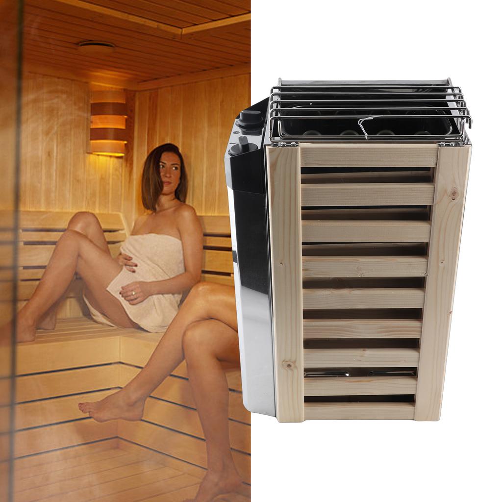 Nerezový saunový ohřívač 3,6 kW, vnitřní ovládání, topidlo pro domácí hotelové parní lázně
