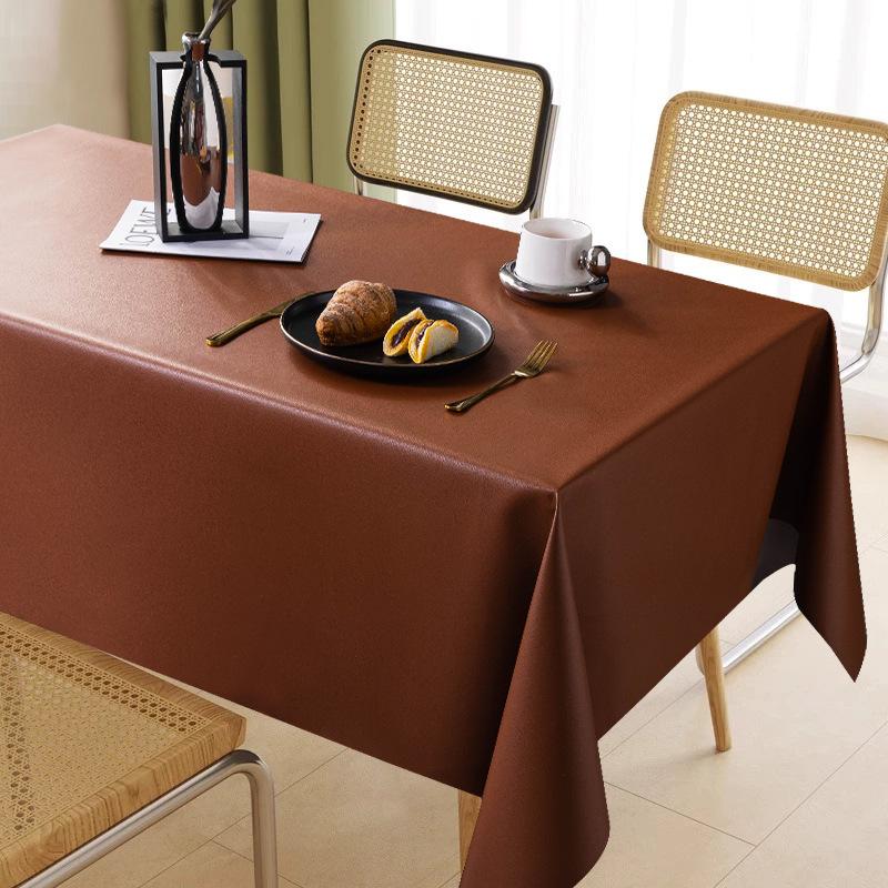 Rectangular Restaurant Table Cloth Waterproof Oil Resistant Wear-resistant Solid Color Home Decor Hotel Dining Table Decoration