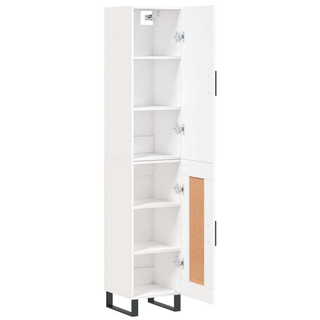 Vidaxl Tall Cabinet, White, 34.5X34X180 Cm, Wood-Based Material