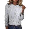 Round Neck 3D Flower Printed Top Fashionable Casual Long Sleeved Women's T-shirts